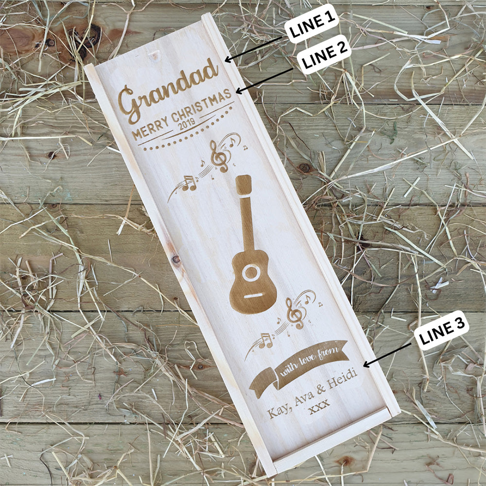 Personalised Wooden Bottle Box - Music