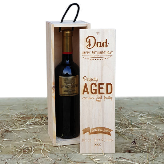 Personalised Wooden Bottle Box - Birthday