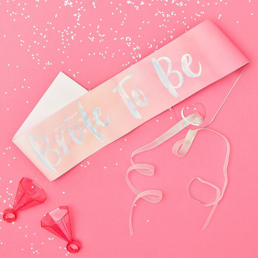 Pink Bride Tribe Iridescent Bride to Be Sash