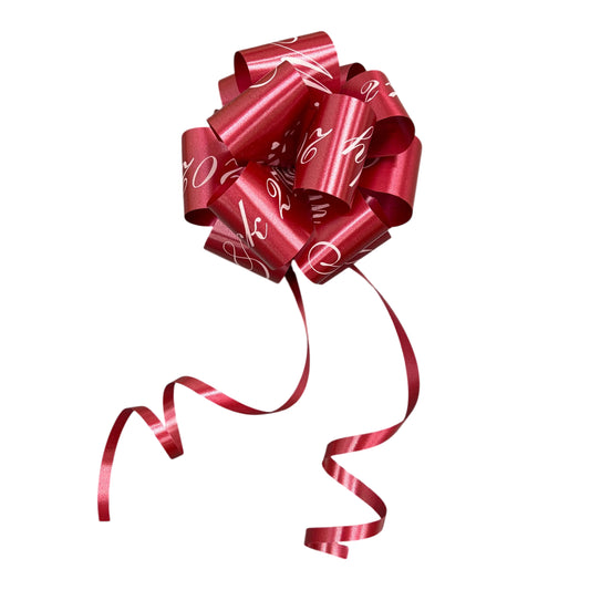 Burgundy Personalised Handmade Wedding Car Door Bow