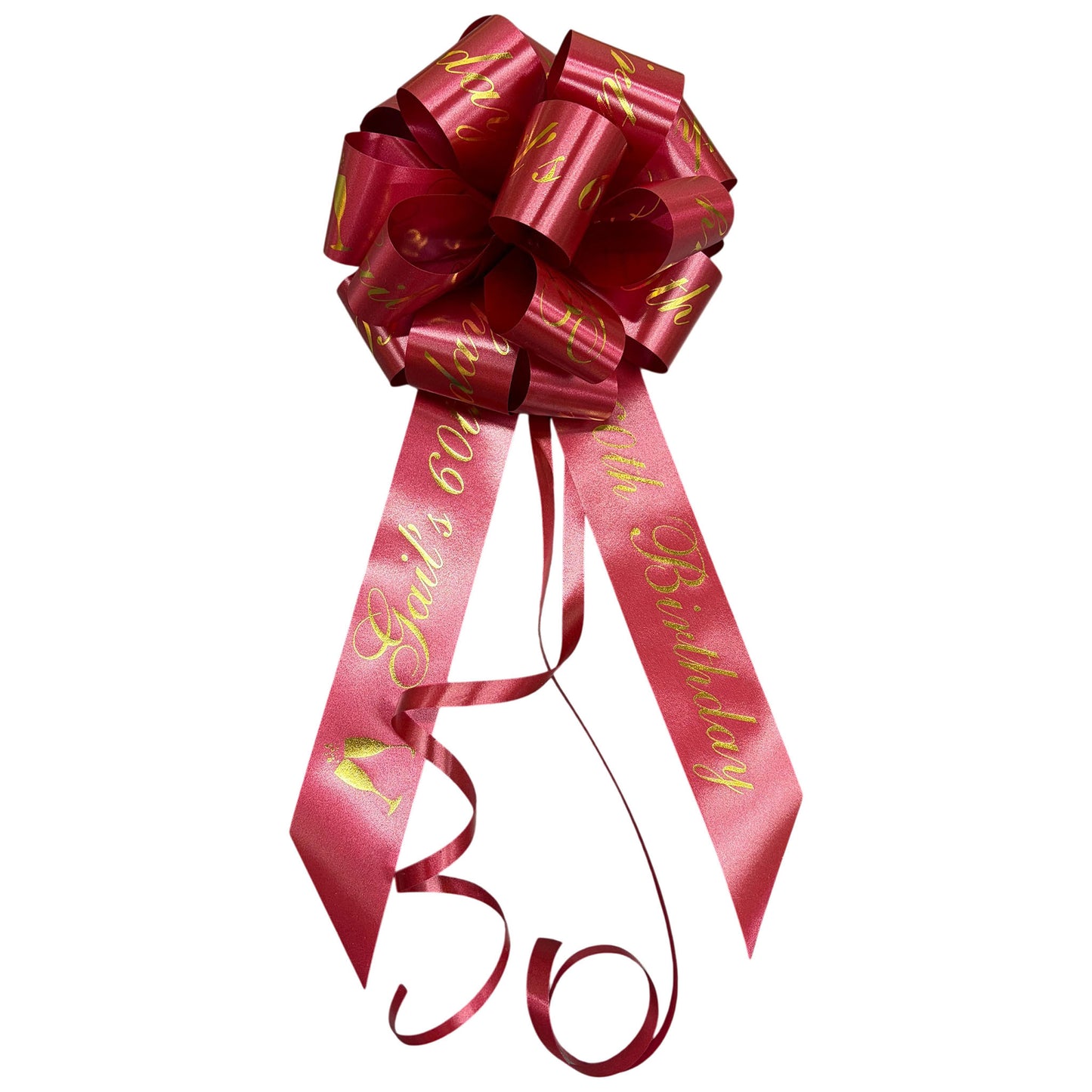 Burgundy Personalised Handmade Wedding Car Bonnet Bow