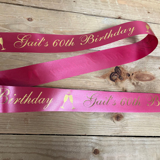 Burgundy Personalised Wedding Car Ribbon 10m