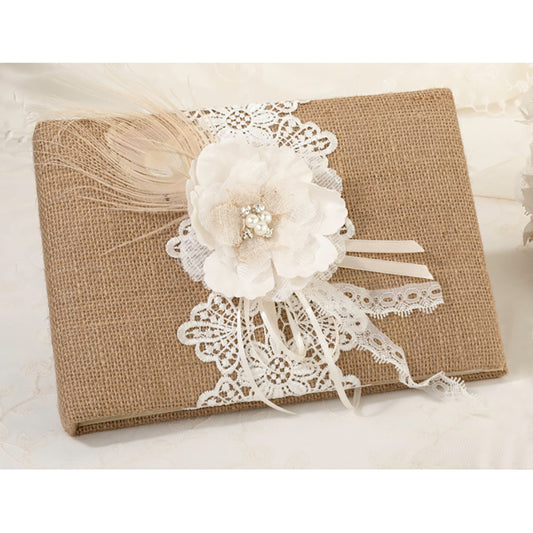 Hessian Lace Guest Book