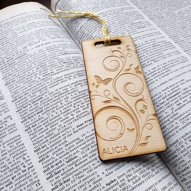 Personalised Wooden Bookmark - Butterfly