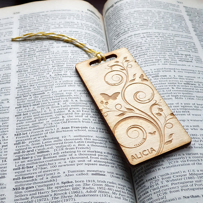 Personalised Wooden Bookmark - Butterfly