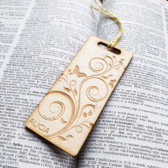 Personalised Wooden Bookmark - Butterfly