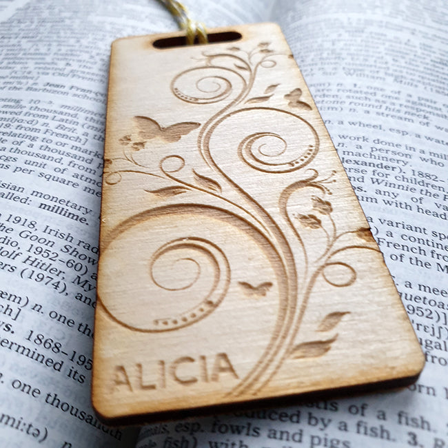 Personalised Wooden Bookmark - Butterfly