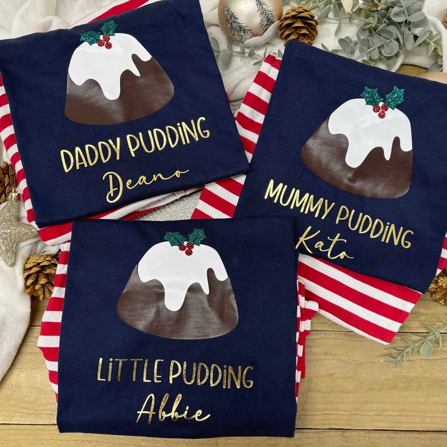 Personalised Family Christmas Pyjamas - Christmas Pudding