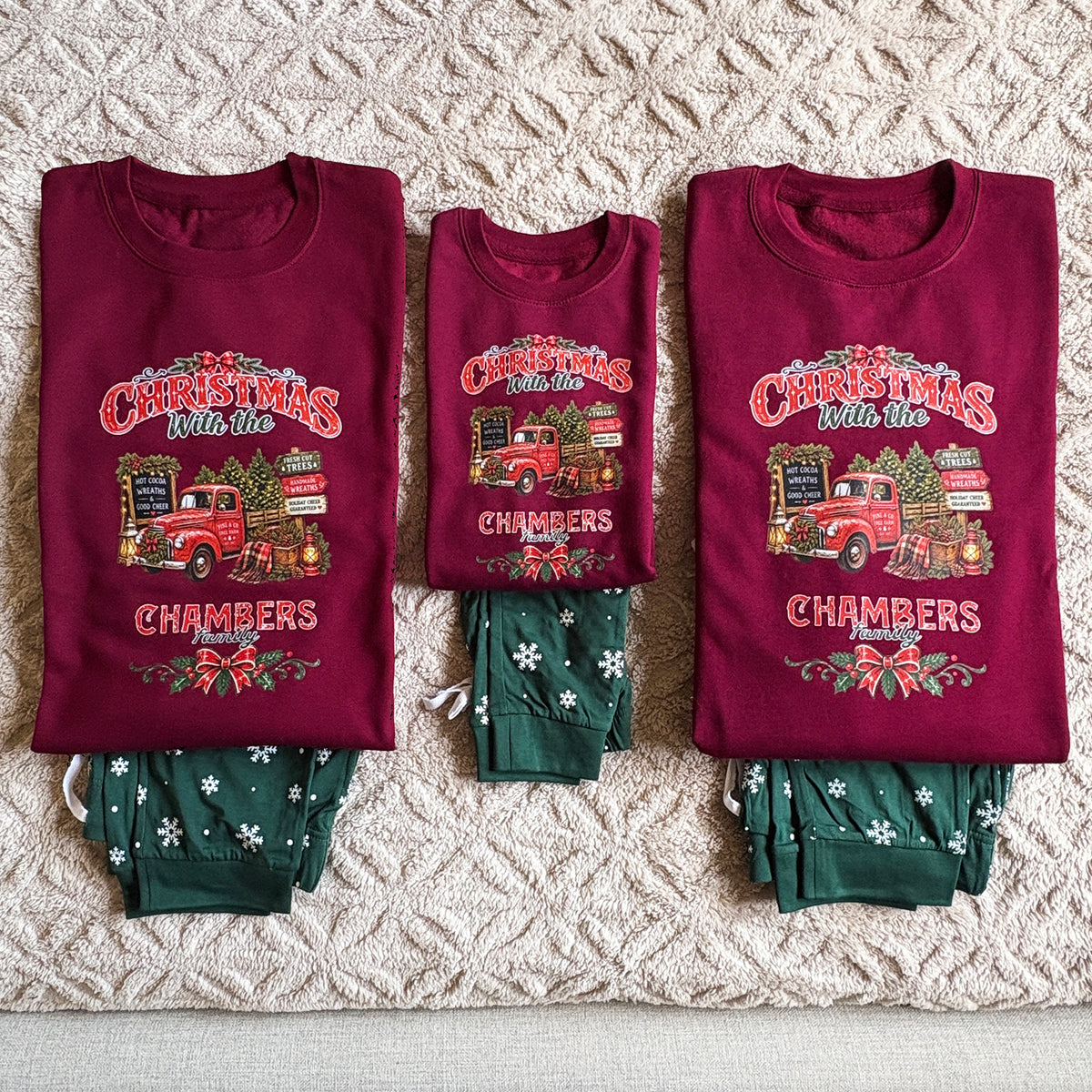 Personalised Truck Family Christmas Loungewear