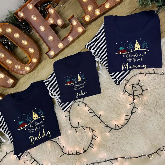 Personalised Family Christmas Pyjamas - Christmas Car