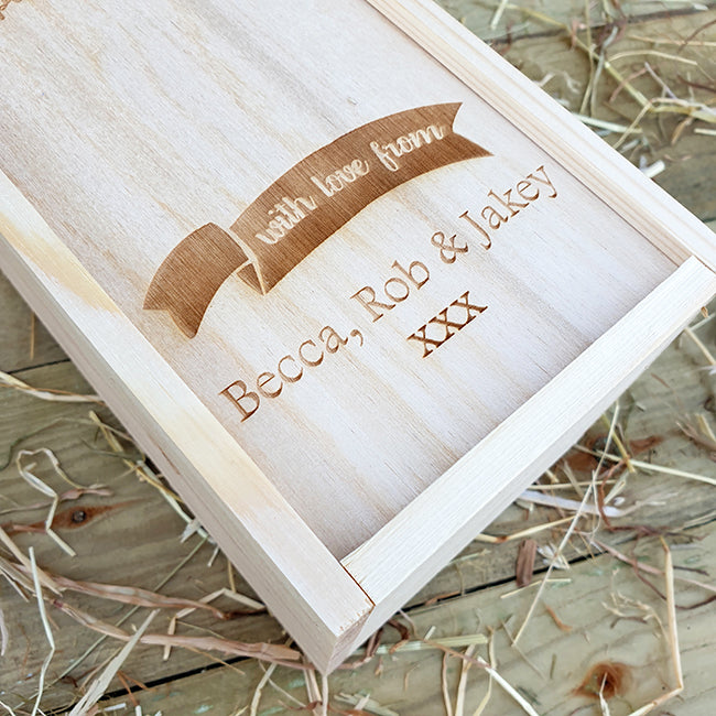 Personalised Wooden Bottle Box - Birthday