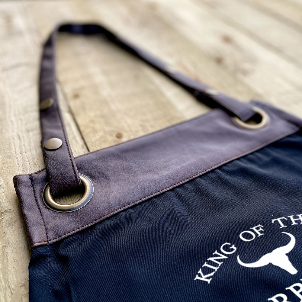 Personalised Faux Leather Apron - Bulls Head Barbecue