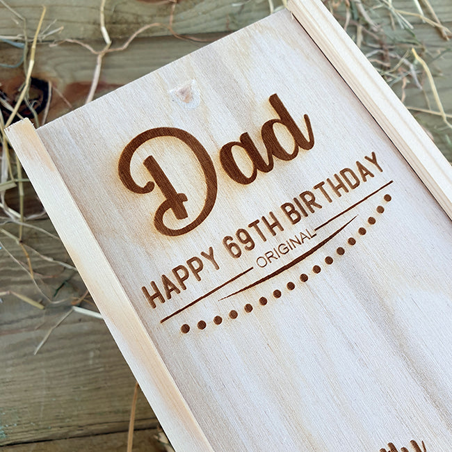 Personalised Wooden Bottle Box - Birthday