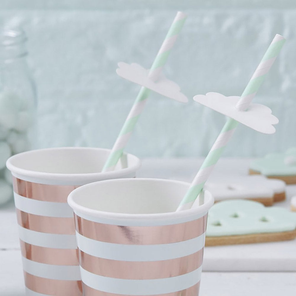 Hello World Baby Shower Straws