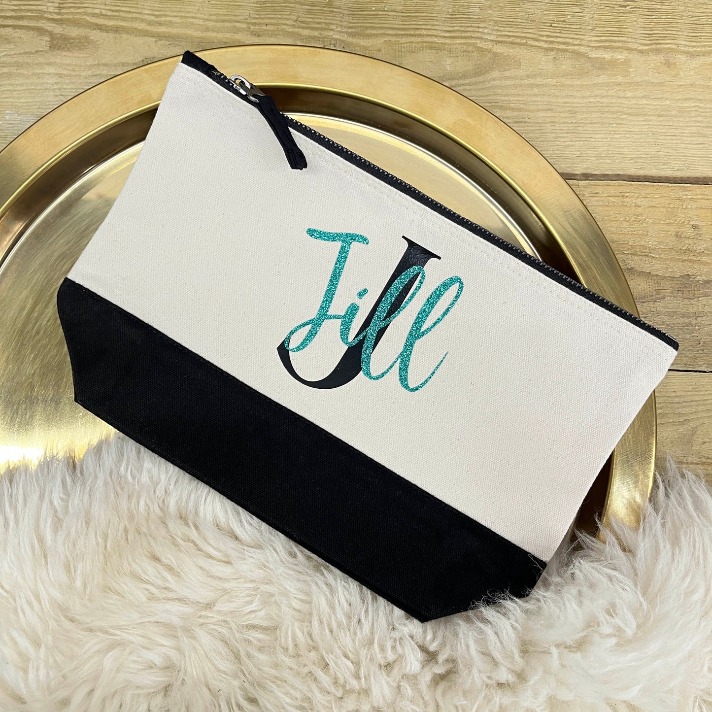 Personalised Glitter Make Up Bag - Monogram