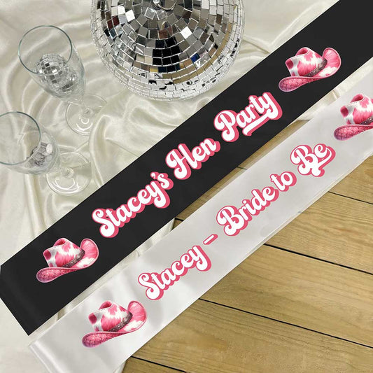 Personalised Hen Party Sash - Cowgirl Barbie