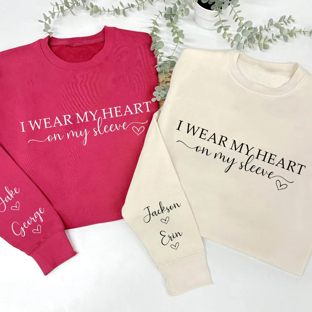 Personalised Heart On My Sleeve Sweatshirt