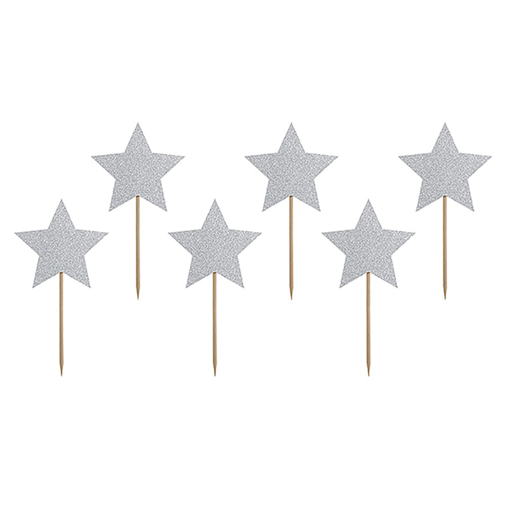 Unicorn Party Star Cake Toppers x 6