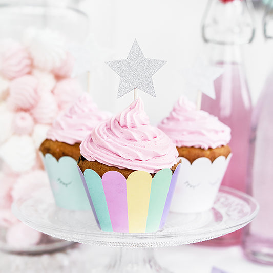 Unicorn Party Star Cake Toppers x 6