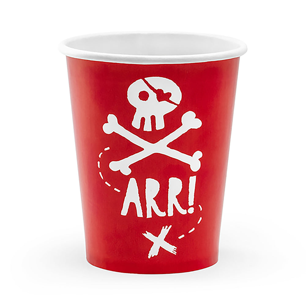 Red Pirate Party Cups x 6