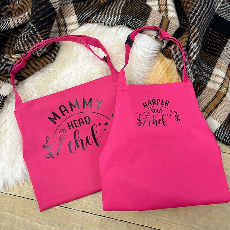 Personalised Parent & Child Apron Set