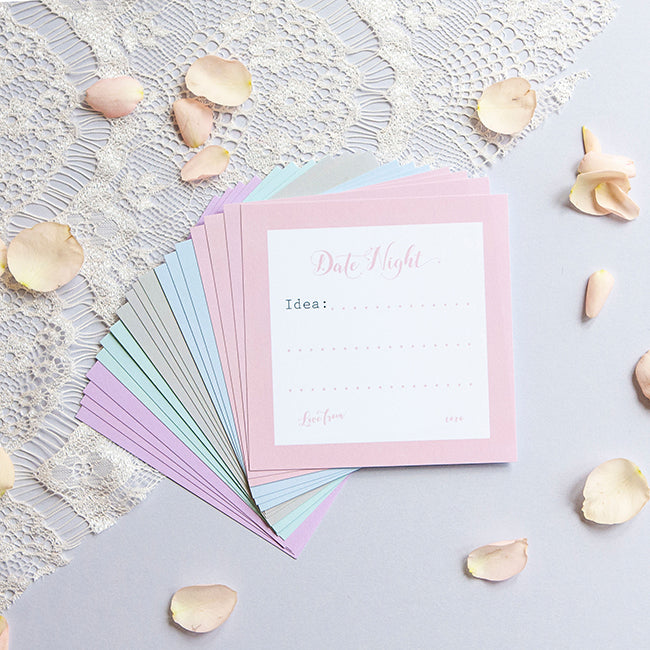 Pastel Bride Tribe Game Cards - Date Night Ideas