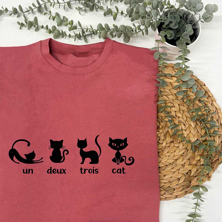 Un, Deux, Trois, Cat Sweatshirt