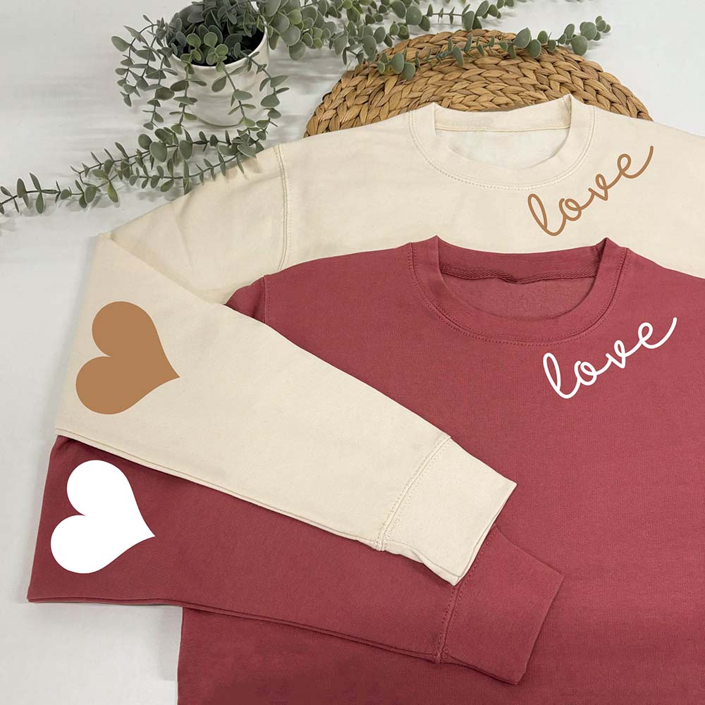 Love Heart Elbow Patch Sweatshirt