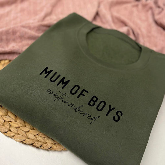 Mum Of Boys Sweatshirt - #outnumbered