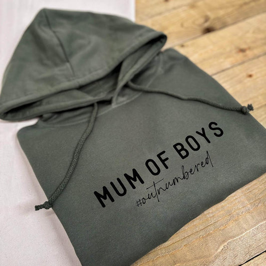 Mum Of Boys Hoodie - #outnumbered