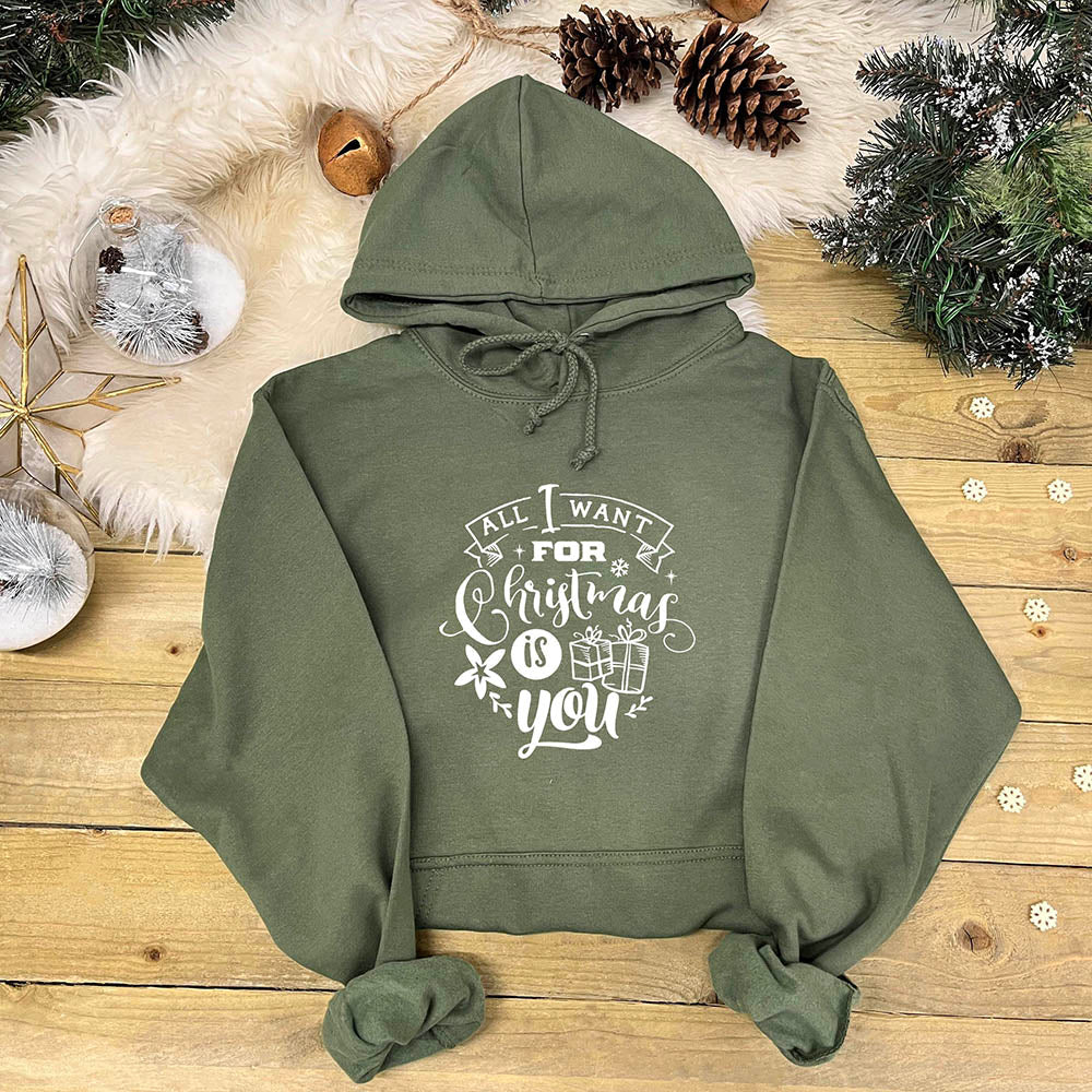 Couples Christmas Hoodie - All I Want For Christmas