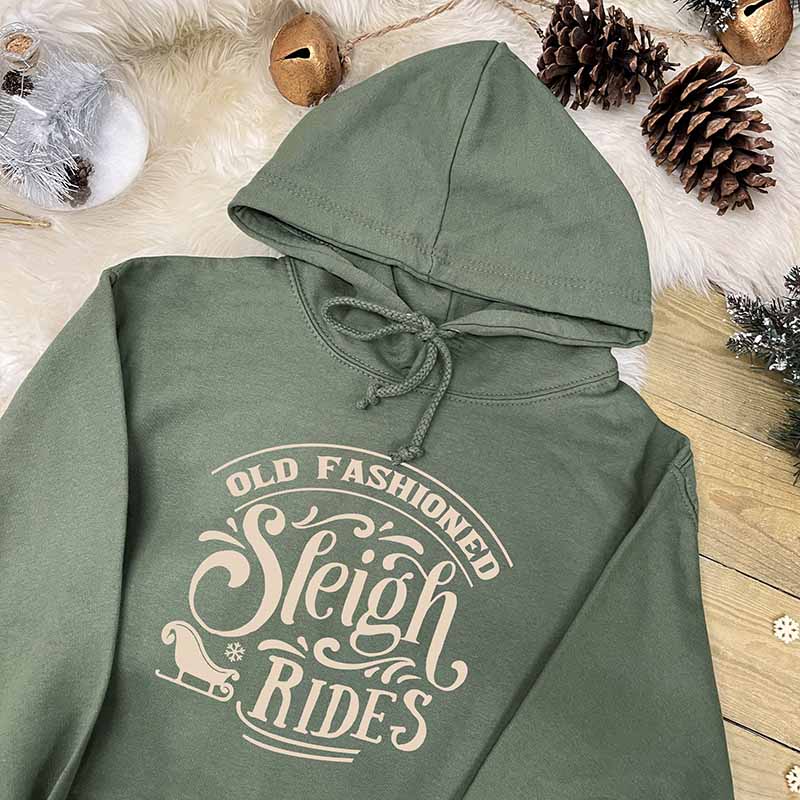 Family Christmas Hoodie - Old Fashioned Sleigh Rides