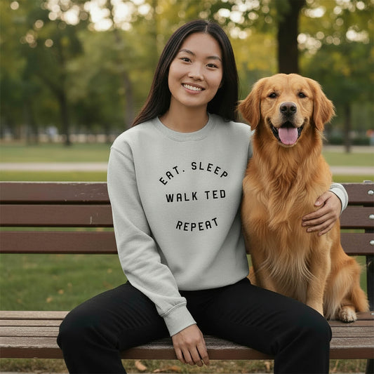 Personalised Eat Sleep Walk Dog Repeat Sweatshirt