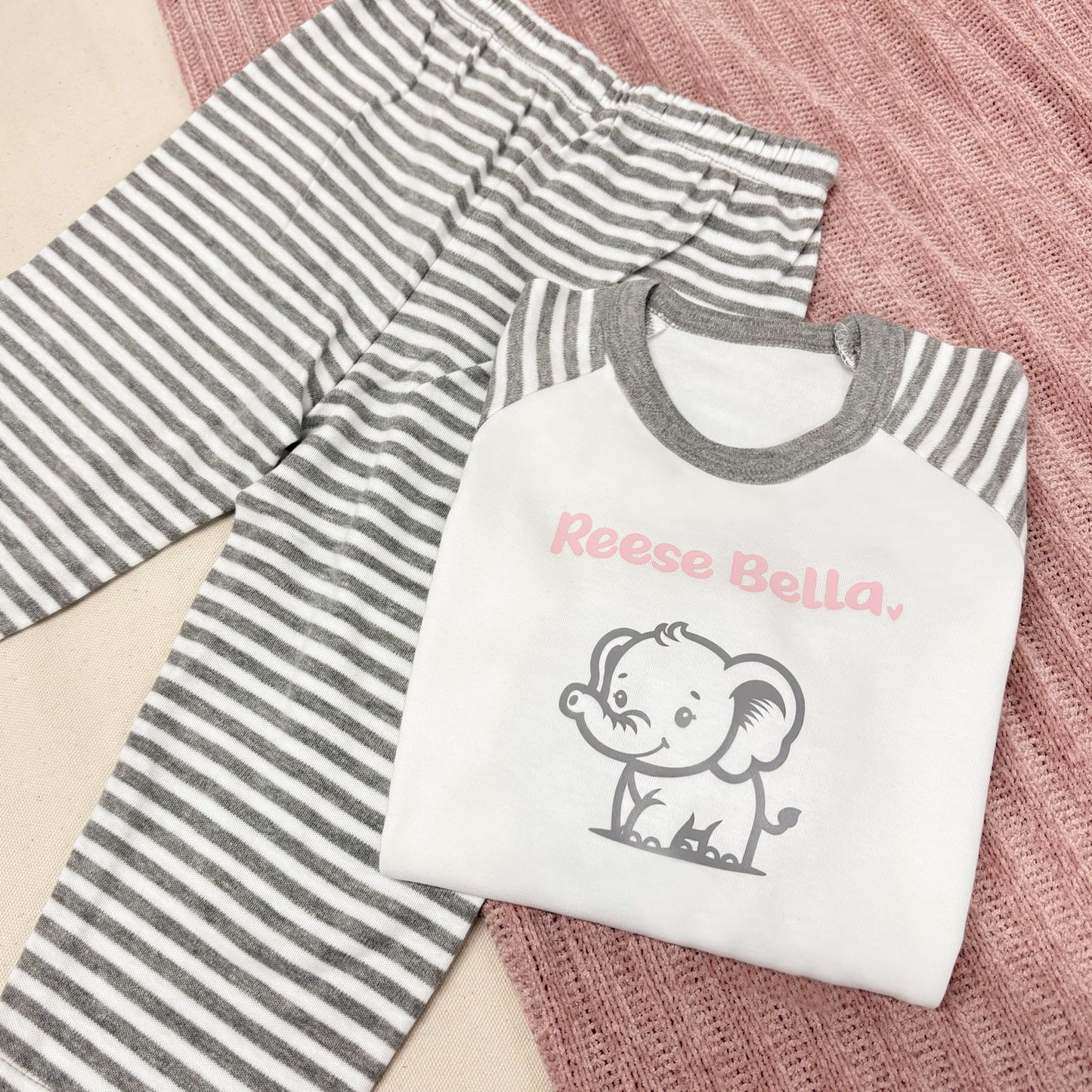 Children's Personalised Pyjamas - Elephant