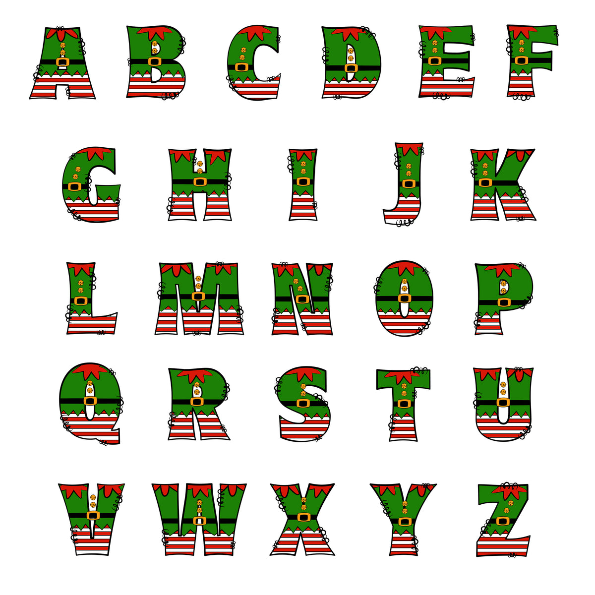 Personalised Family Christmas Loungewear Elf Initial