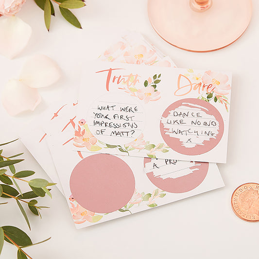 Floral Hen Truth or Dare Cards