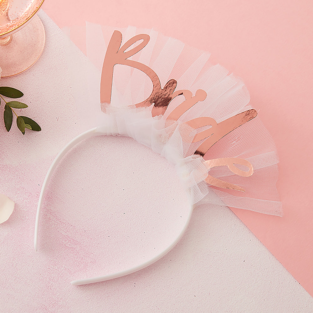 Rose Gold Bride Veil Headband