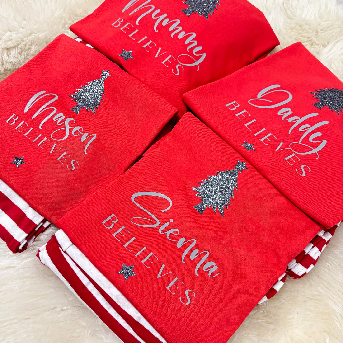 Personalised Family Christmas Pyjamas - I Believe