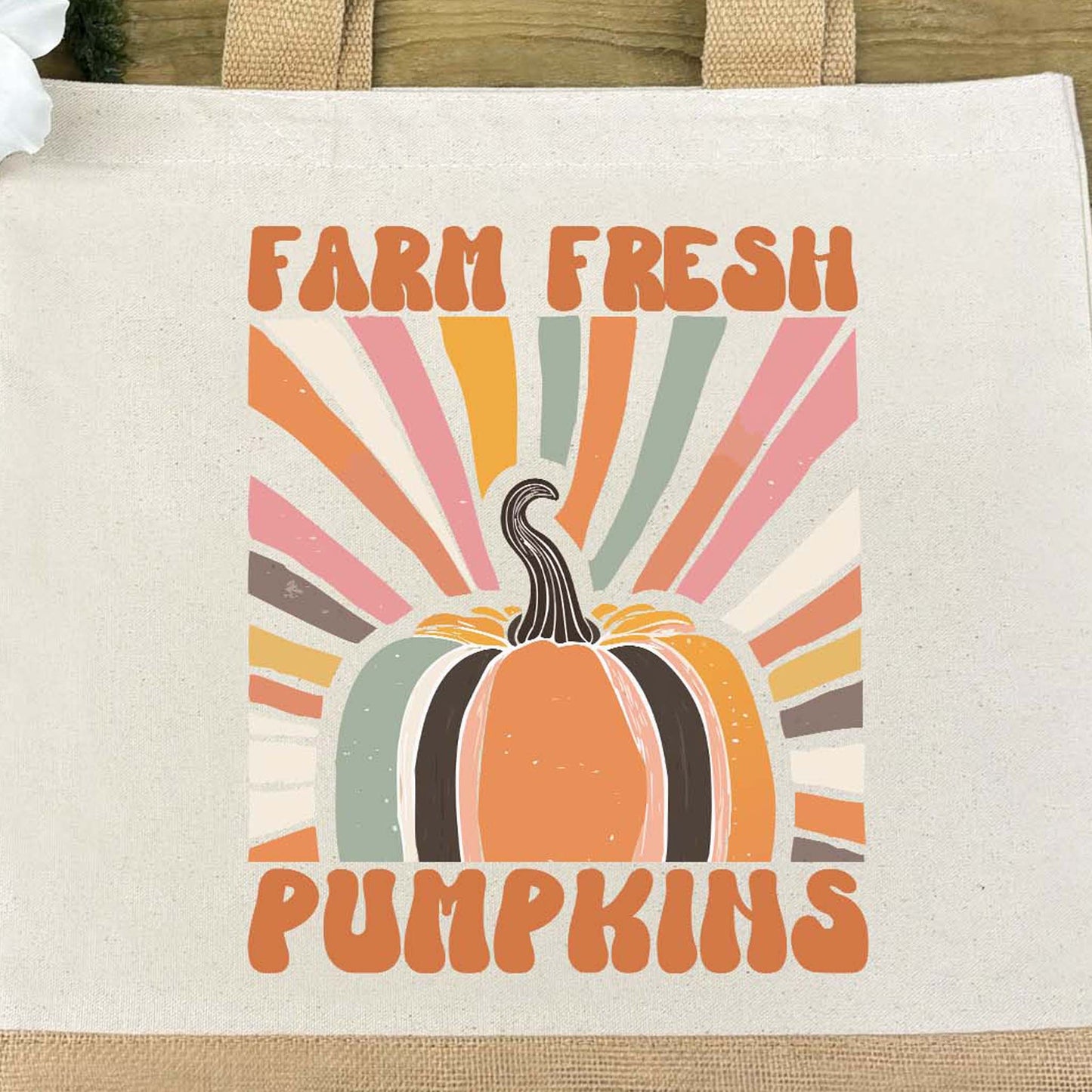 Farm Fresh Pumpkins Jute Tote Bag