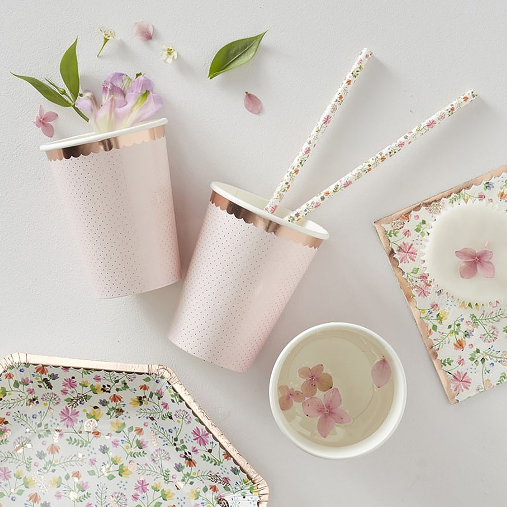 Ditsy Floral Cups x 8