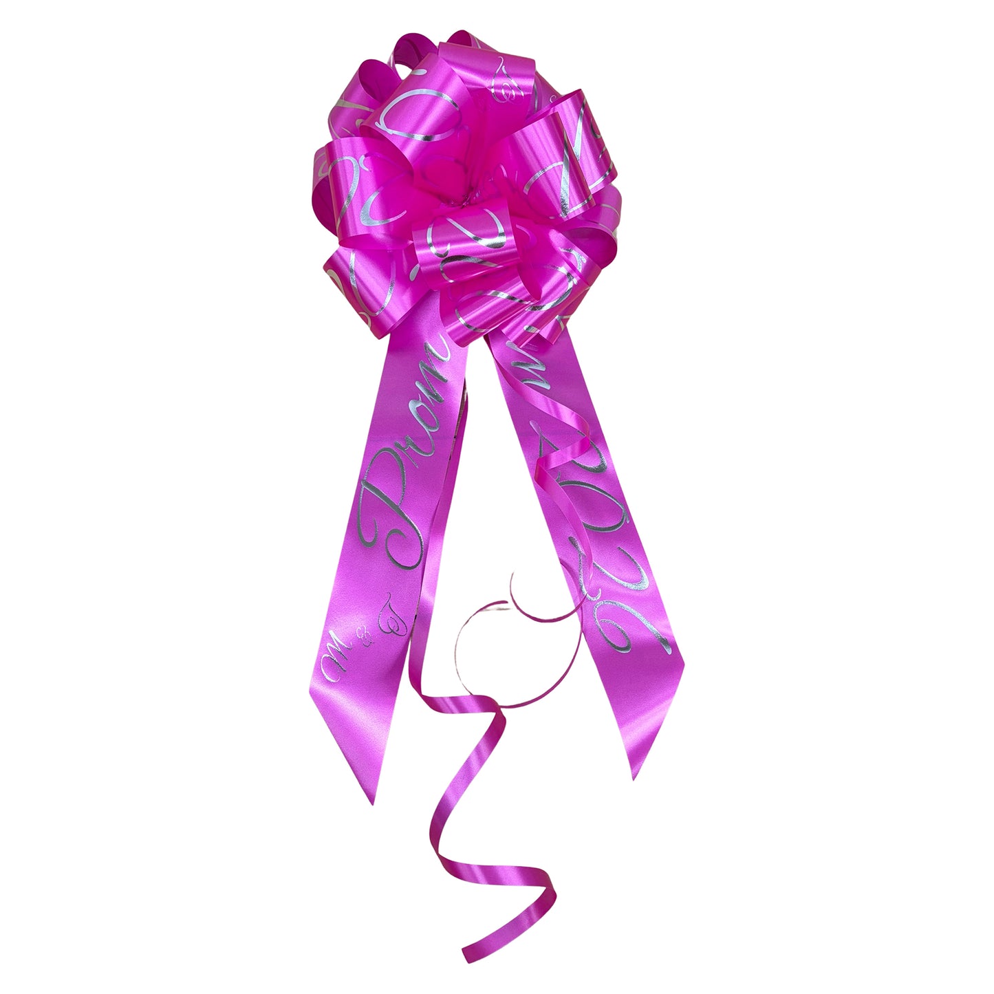 Fuchsia Personalised Handmade Wedding Car Bonnet Bow