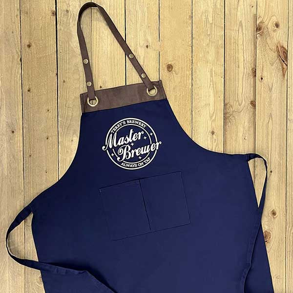 Personalised Faux Leather Apron - Master Brewer