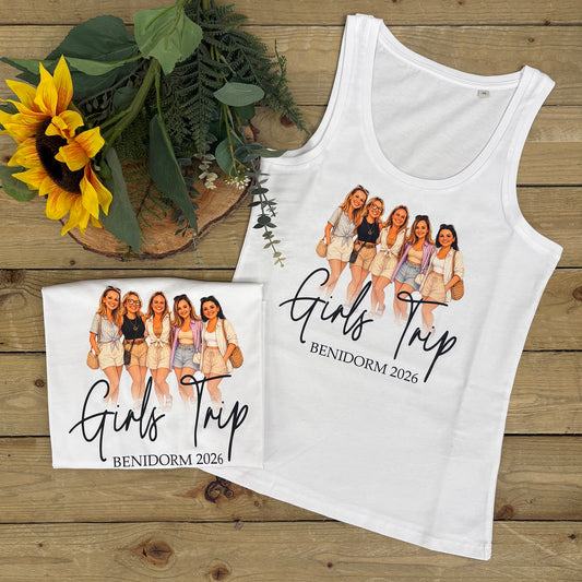 Personalised Photo Girls Trip Ladies Vest
