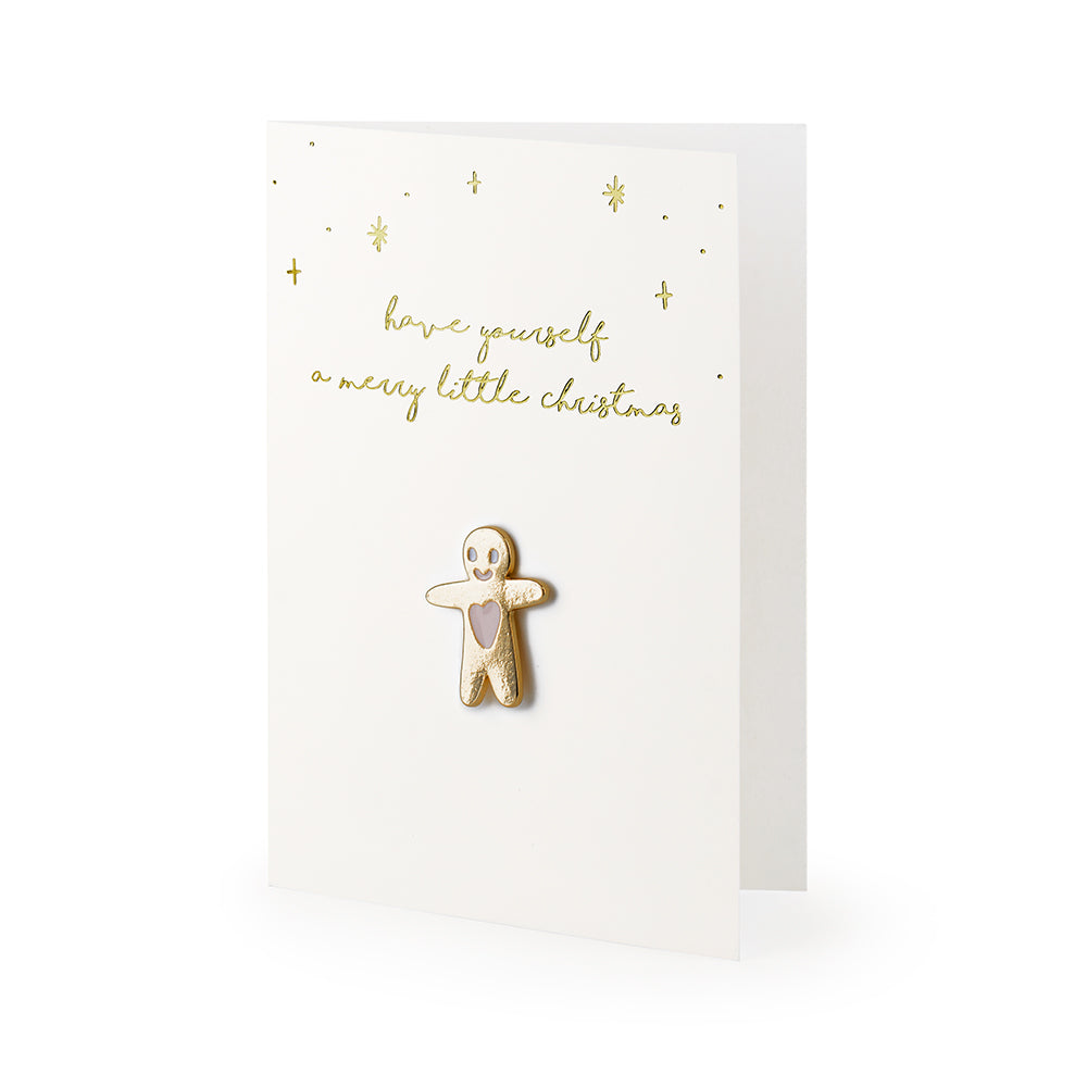 Gingerbread Man Card with Enamel Pin