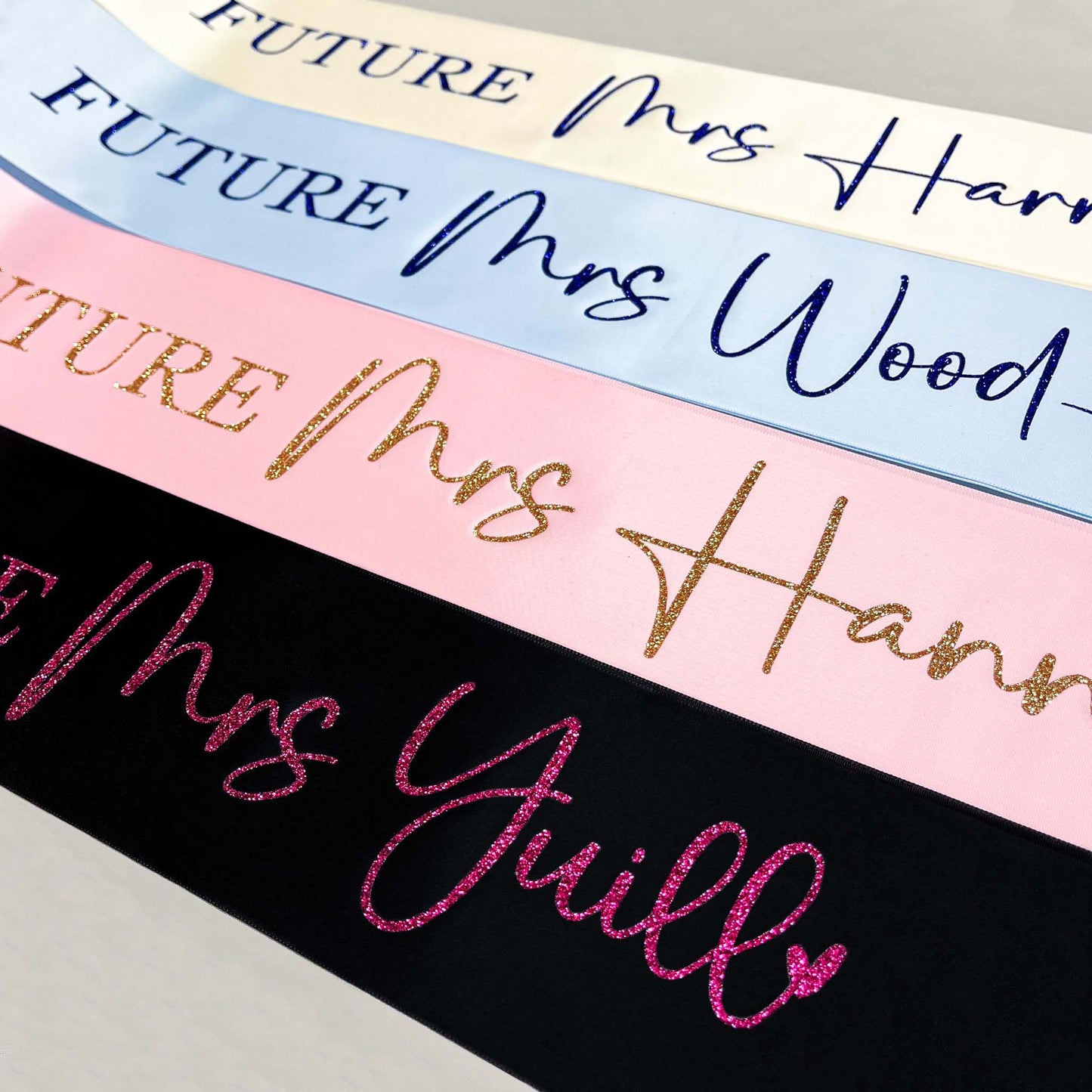 Personalised Glitter Sash - Future Mrs