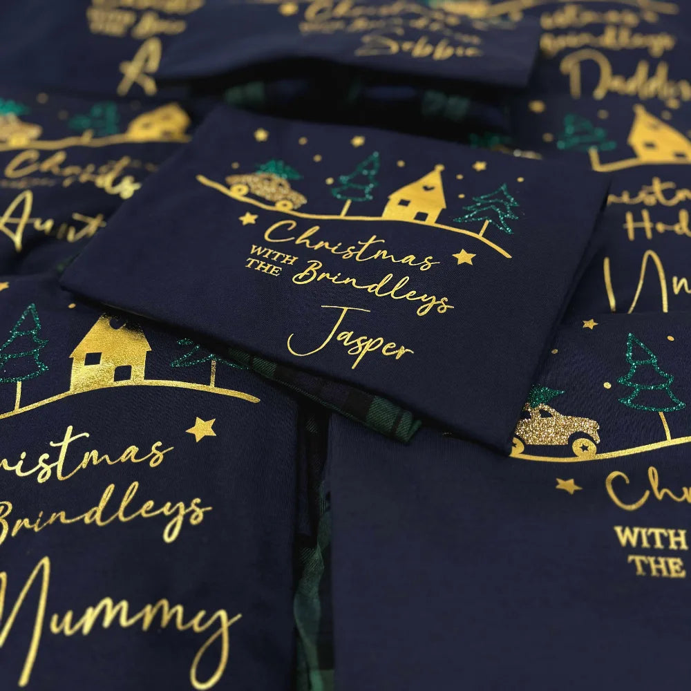 Personalised Family Christmas Pyjamas - Christmas Car