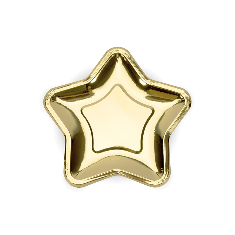 Gold Star Plates - 18cm