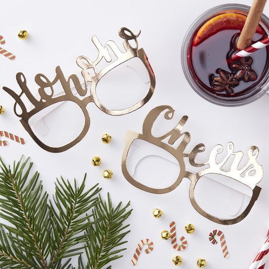 Gold Christmas Fun Glasses