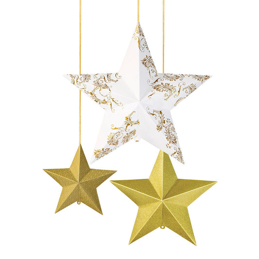 Gold Christmas Stars Decoration