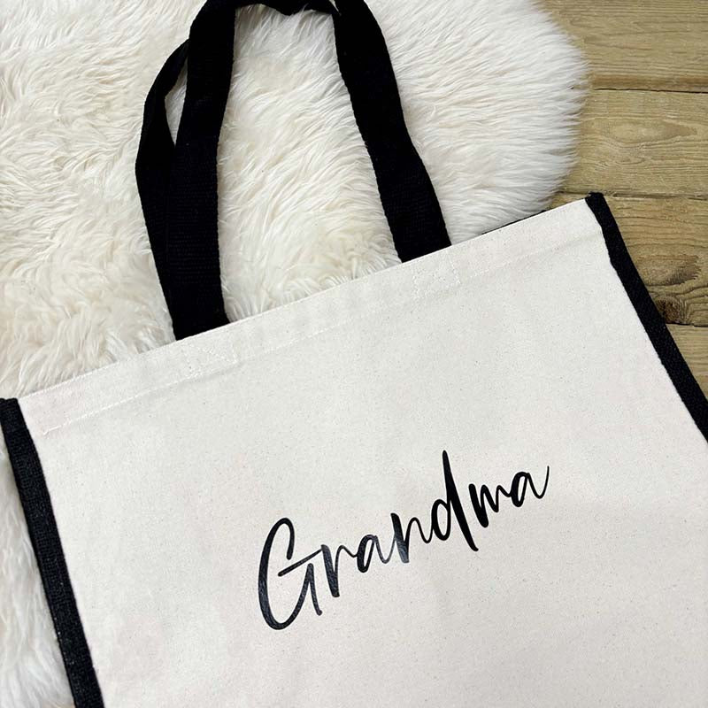 Personalised Jute Shopping Bag - Bold Script